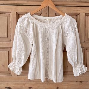 🔶 Vintage, ballon sleeve blouse, lace inserts, size XS / S 🔶